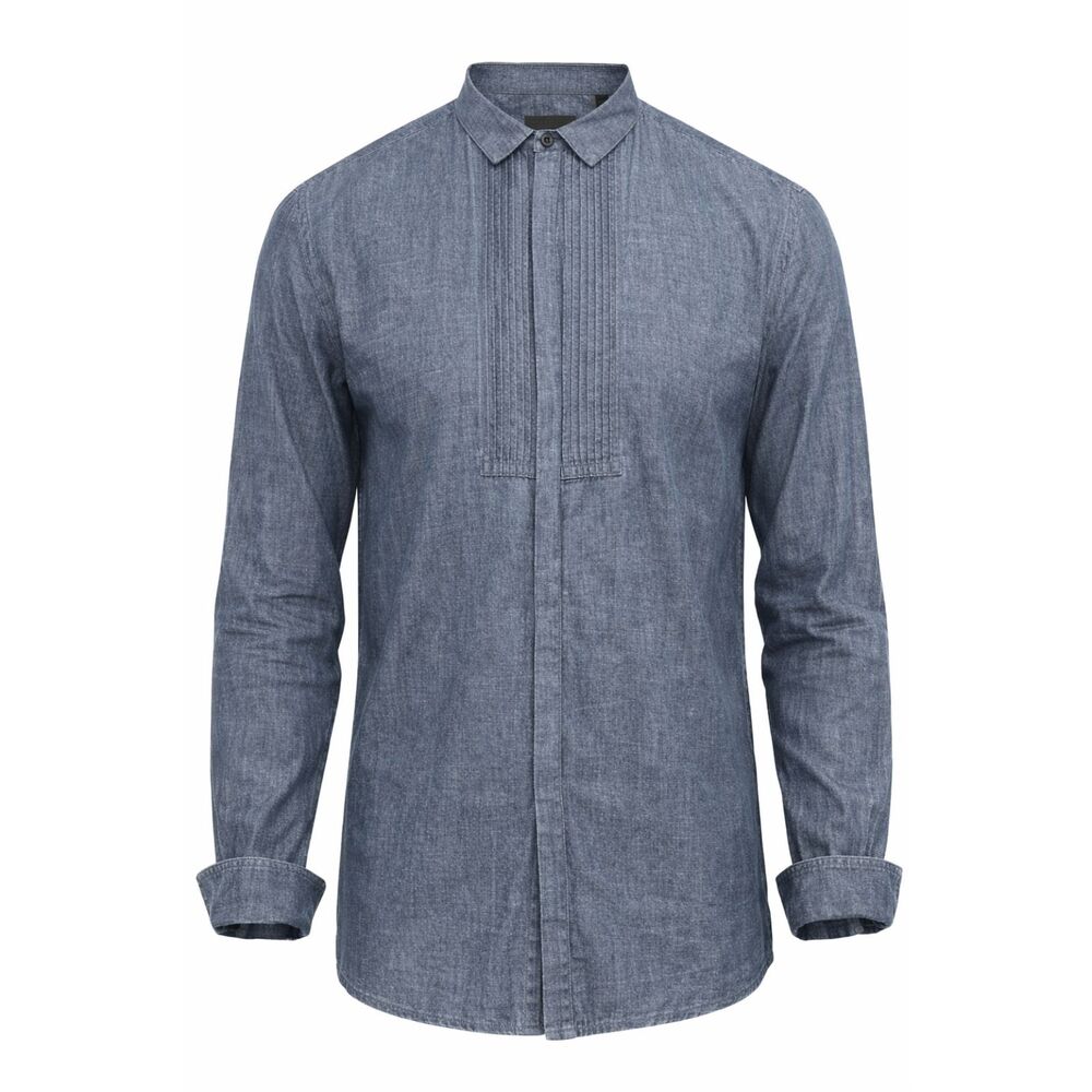 Burberry Prorsum Men's Pintucks Chambray Long Sleeve Dress Shirt 39,15.5
Sz S
